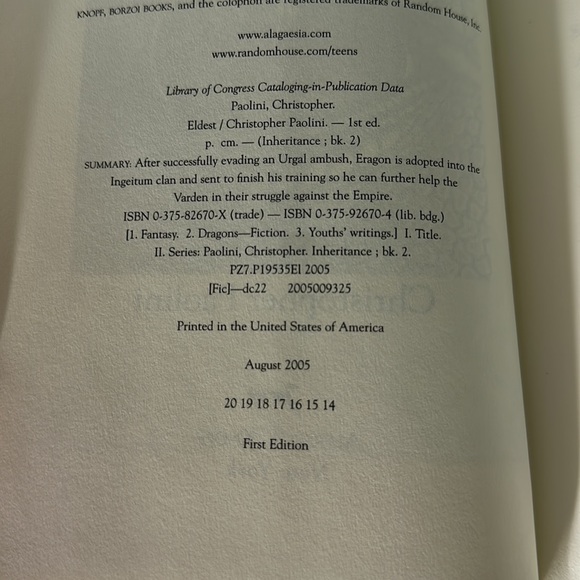 First Edition Eldest Christopher Paolini Good + - Picture 5 of 11